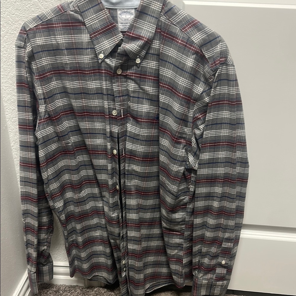 Men's Brooks Brothers Gray Plaid Shirt